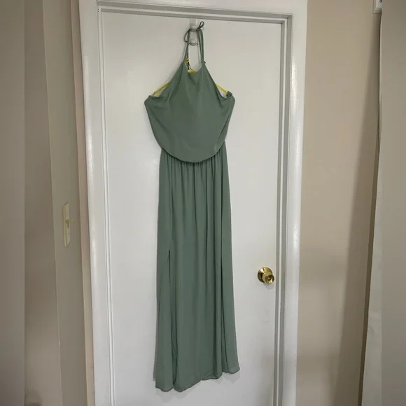 dusty mint green dress Lara Dresses 29082 Long Evening Formal Cape Sleeve Dress – The Dress Outlet main image 1